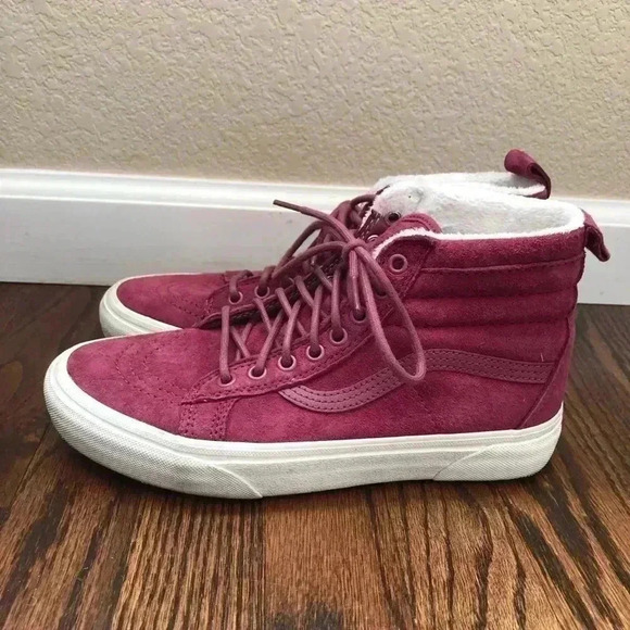 Vans Off The Wall Scotchgard Sk8 Hi Women’s 8 Purple Leather 721454 - Picture 6 of 16